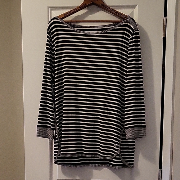 Talbots Tops - Talbots Black and White Striped Shirt